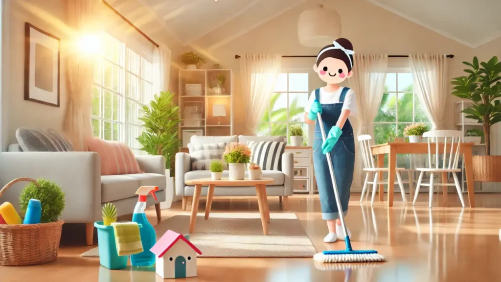 cleaning messy house