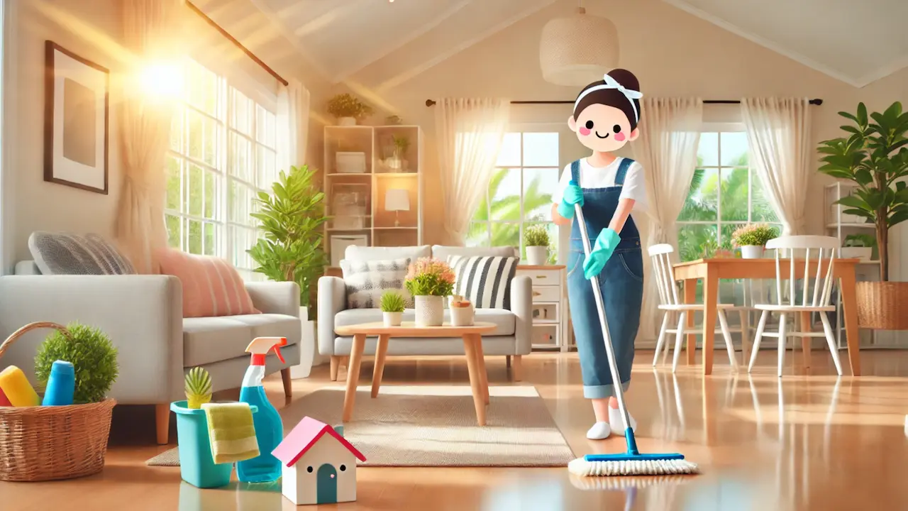 cleaning messy house
